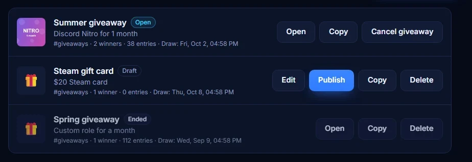 Giveaways
